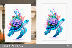 Sea Turtle Garden Flag Design. Sea Turtle Sublimation Product Image 1