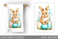 Easter Bunny Kitchen Towel . Easter Kitchen Towel Design Product Image 1
