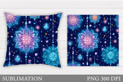 Snowflakes Pillow Design. Winter Pillow Sublimation Product Image 1