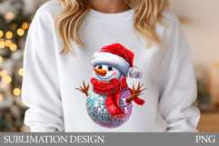 Disco Snowman T-Shirt Design. Disco Snowman Sublimation Product Image 1
