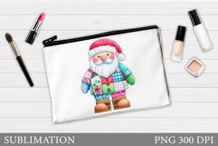 Santa Claus Cosmetics Bag. Christmas Makeup Bag Sublimation Product Image 1