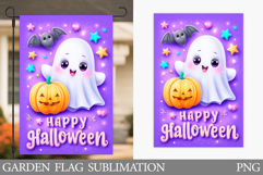 Cute Ghost Garden Flag. Cute Halloween Garden Flag Design Product Image 1