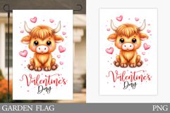 Valentines Cow Garden Flag. Valentines Garden Flag Design Product Image 1