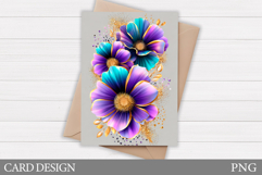 Flowers Card Printable. Floral Card Design Product Image 1