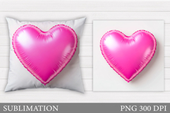 Heart Pillow Sublimation. Valentines Pillow Design Product Image 1
