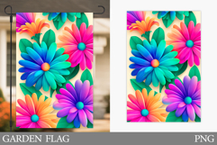 Flowers Garden Flag Sublimation. Floral Garden Flag Design Product Image 1