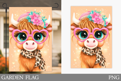 Cute Cow Garden Flag Design. Cute Cow Sublimation Product Image 1