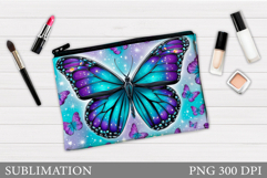 Butterflly Sublimation. Butterfly Makeup Bag Design Product Image 1