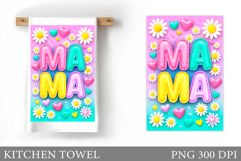 Mother's Day Kitchen Towel. Mother's Day Sublimation Product Image 1