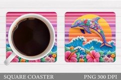 Dolphin Coaster Design. Dolphin Sublimation Product Image 1