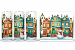 Cute Snowman Tumbler. Christmas Snowman Tumbler Sublimation Product Image 2