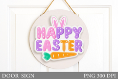 Happy Easter Door Sign. Easter Eggs Door Sign Sublimation Product Image 1