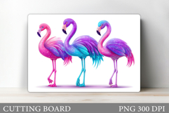 Flamingo Cutting Board Design. Flamingo Sublimation Product Image 1
