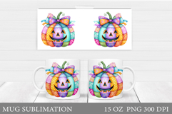 Halloween Pumpkin Mug Design. Halloween Mug Sublimation Product Image 1