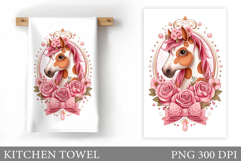 Horse Kitchen Towel Design. Cute Horse Sublimation Product Image 1
