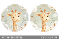 Cute Giraffe Wind Spinner. Giraffe Flowers Wind Spinner Product Image 1
