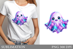 Halloween Ghost Sublimation. Cute Ghost T-Shirt Design Product Image 1