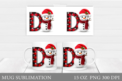 Christmas Letter D Sublimation. Christmas Mug Design Product Image 1