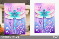Dragonfly Garden Flag Design. Summer Garden Flag Sublimation Product Image 1