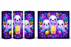 Cute Ghost Tumbler Design. Ghost Lemons Tumbler Sublimation Product Image 2
