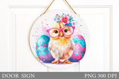Easter Chick Door Sign Design. Easter Door Sign Sublimation Product Image 1