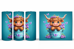 Cute Cow Tumbler Sublimation. Cow Flowers Tumbler Design Product Image 2