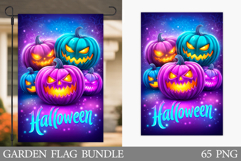 Halloween Garden Flag Design. Halloween Pumpkin Garden Flag Product Image 1