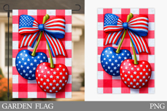 Patriotic Cherry Garden Flag. Patriotic Garden Flag Design Product Image 1