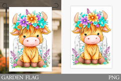 Cute Cow Garden Flag Design. Cute Cow Sublimation Product Image 1