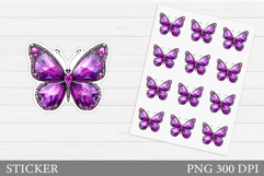 Diamond Butterfly Sticker. Butterfly Sticker Printable Product Image 1