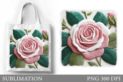 Rose Tote Bag Design. Rose Sublimation Product Image 1