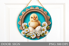 Easter Chick Door Sign Design. Easter Door Sign Sublimation Product Image 1