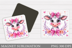 Cute Cow Magnet Design. Cute Cow Sublimation Product Image 1