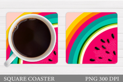 Watermelon Coaster Design. Summer Coaster Sublimation Product Image 1