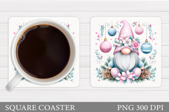 Christmas Gnome Coaster. Christmas Coaster Sublimation Product Image 1