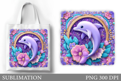 Dolphin Tote Bag Sublimation. Sea Sublimation Product Image 1