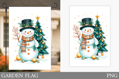 Cute Snowman Garden Flag. Christmas Garden Flag Design Product Image 1