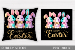 Easter Bunny Pillow Design. Easter Bunny Sublimation Product Image 1