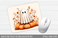 Halloween Ghost Mouse Pad. Halloween Mouse Pad Sublimation Product Image 1