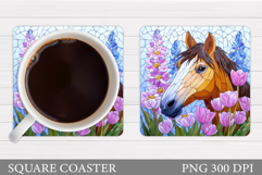 Horse Coaster Design. Cute Horse Sublimation Product Image 1