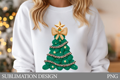 Crochet Christmas Tree T-Shirt. Christmas Tree Sublimation Product Image 1
