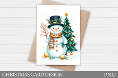 Cute Snowman Card Design. Christmas Card Printable Product Image 1