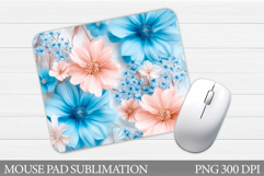 Flowers Mouse Pad Sublimation. Floral Mouse Pad Design Product Image 1