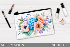Flowers Makeup Bag Design. Flowers Cosmetics Bag Sublimation Product Image 1