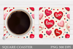 Love Coaster Sublimation. Valentines Coaster Design Product Image 1