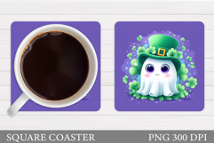 St Patrick Ghost Coaster. St Patrick Coaster Sublimation Product Image 1