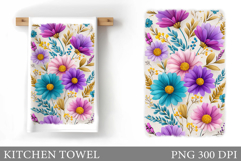Flowers Kitchen Towel. Wildflowers Kitchen Towel Design Product Image 1