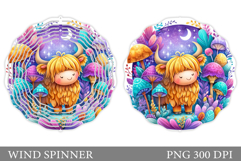Cute Cow Wind Spinner Design. Cute Cow Sublimation Product Image 1
