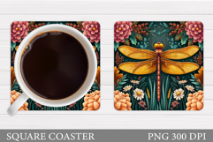 Dragonfly Coaster Design. Dragonfly Sublimation Product Image 1