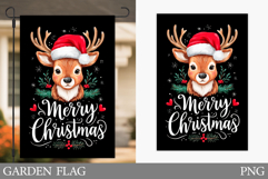 Reindeer Garden Flag. Christmas Garden Flag Sublimation Product Image 1